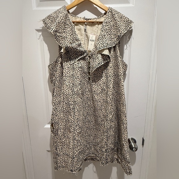 NWT Anthropologie Pilcro XL V-Neck Ruffle Mini Dress with Pockets - Picture 9 of 11
